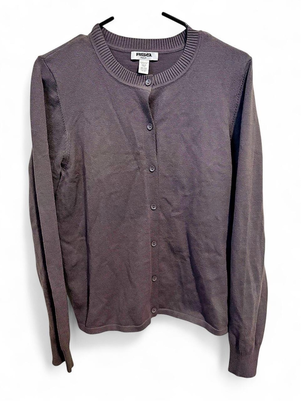 Women’s Crewneck Button Cardigan - Brown